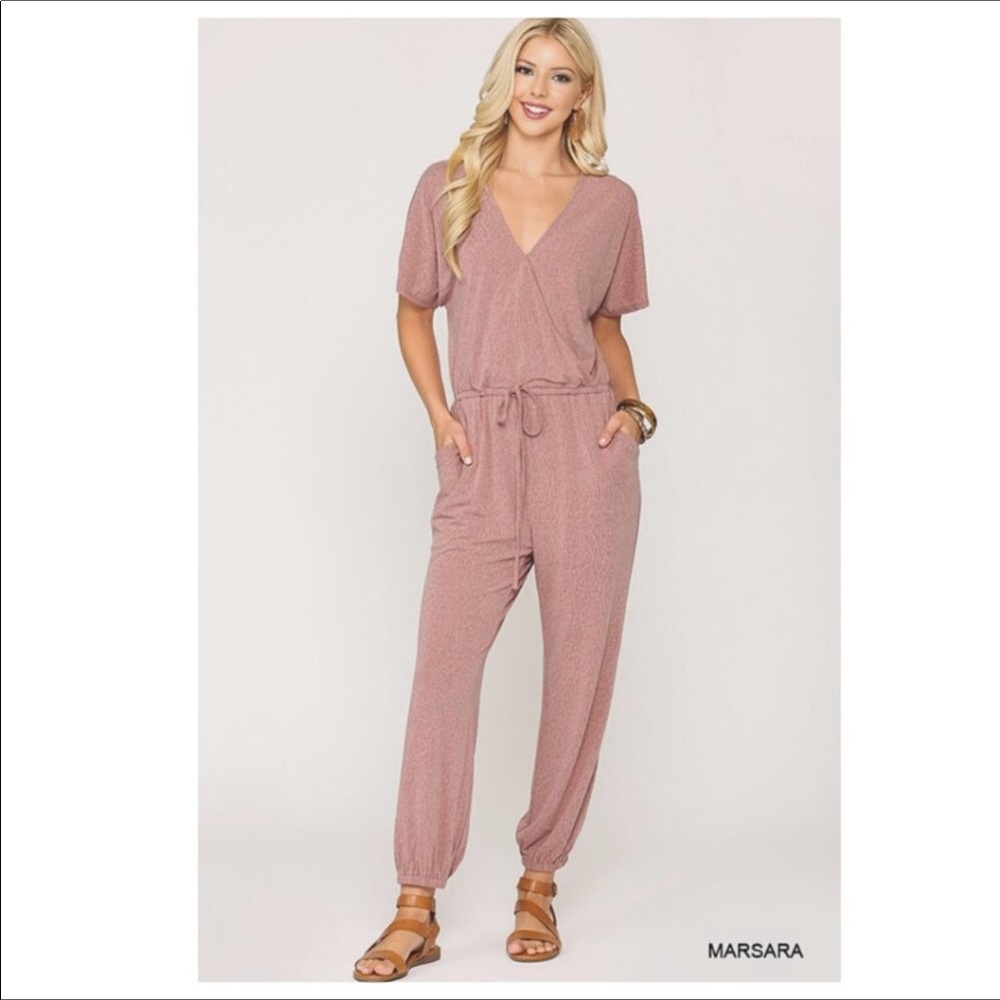 NWT GiGio Mauve Tonal Leopard Print Jumpsuit Sizes S, M, L - Picture 2 of 6